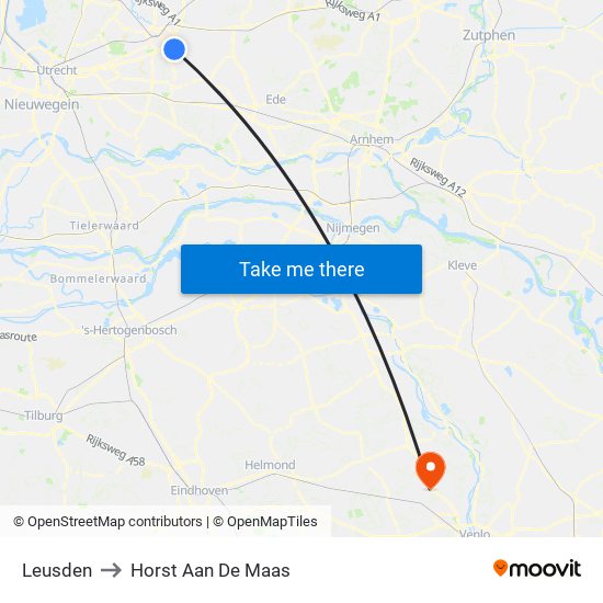Leusden to Horst Aan De Maas map