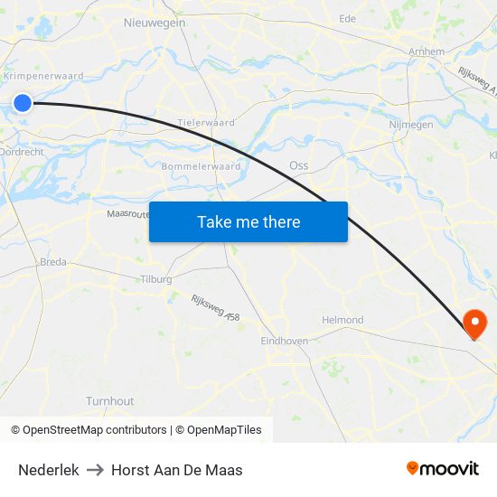 Nederlek to Horst Aan De Maas map