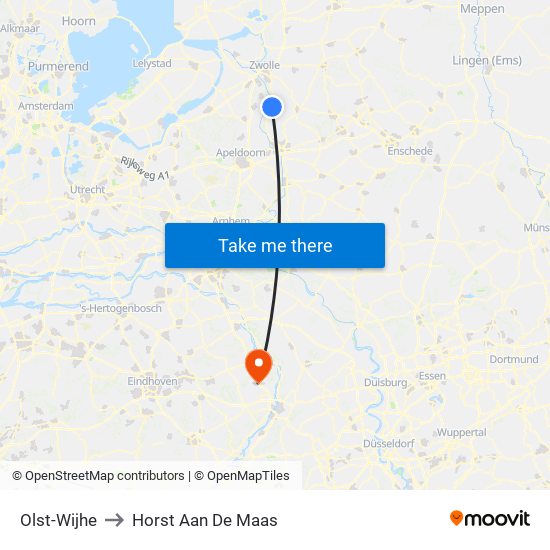 Olst-Wijhe to Horst Aan De Maas map