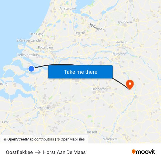 Oostflakkee to Horst Aan De Maas map