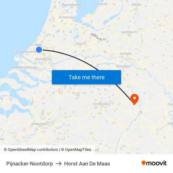 Pijnacker-Nootdorp to Horst Aan De Maas map