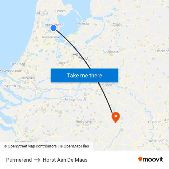 Purmerend to Horst Aan De Maas map