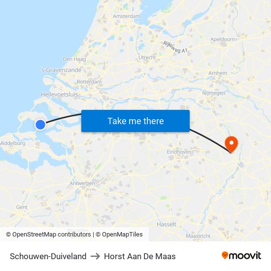 Schouwen-Duiveland to Horst Aan De Maas map