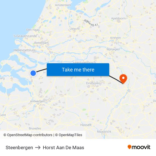 Steenbergen to Horst Aan De Maas map