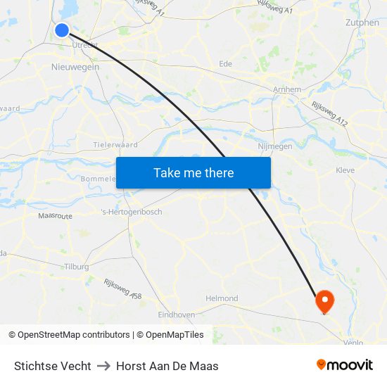 Stichtse Vecht to Horst Aan De Maas map