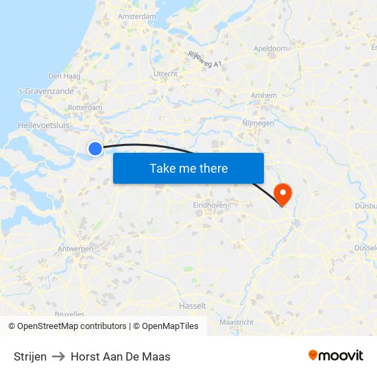 Strijen to Horst Aan De Maas map