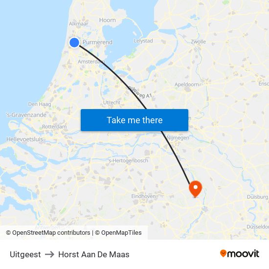 Uitgeest to Horst Aan De Maas map