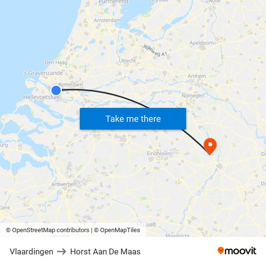 Vlaardingen to Horst Aan De Maas map