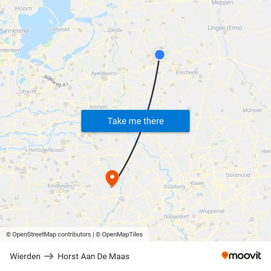 Wierden to Horst Aan De Maas map