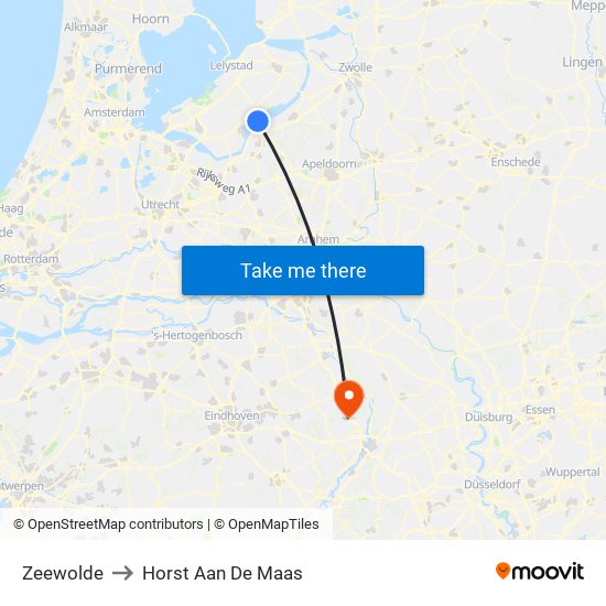 Zeewolde to Horst Aan De Maas map