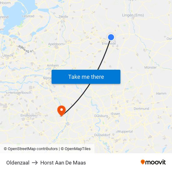 Oldenzaal to Horst Aan De Maas map