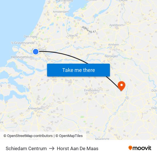 Schiedam Centrum to Horst Aan De Maas map