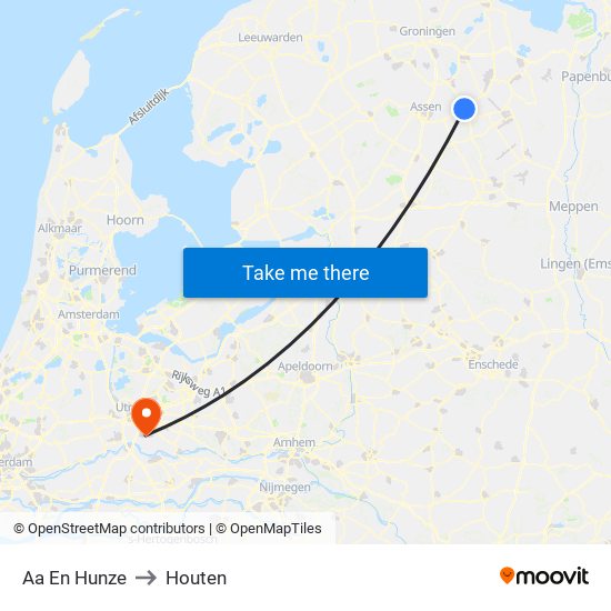 Aa En Hunze to Houten map