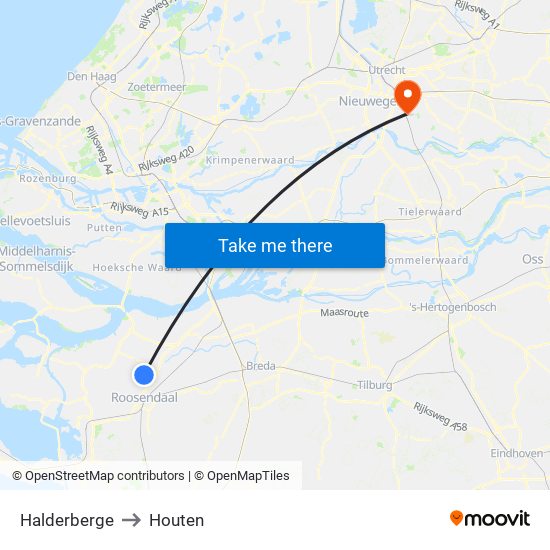 Halderberge to Houten map