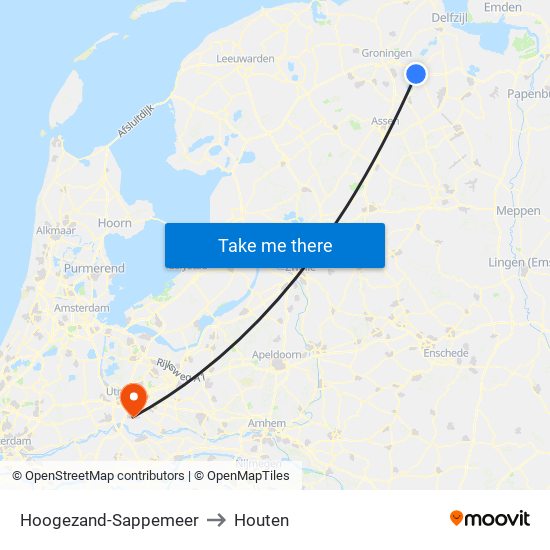 Hoogezand-Sappemeer to Houten map