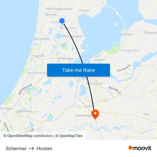 Schermer to Houten map