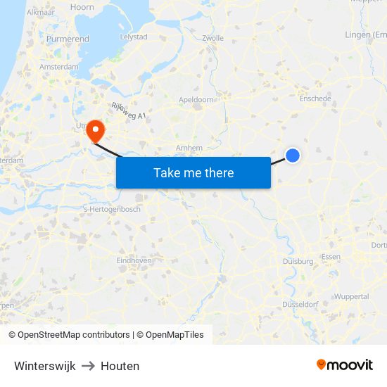 Winterswijk to Houten map