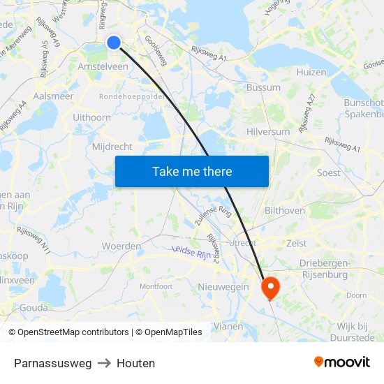 Parnassusweg to Houten map