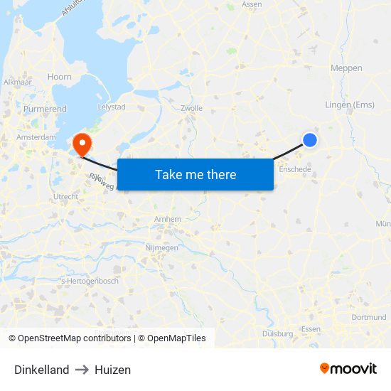 Dinkelland to Huizen map