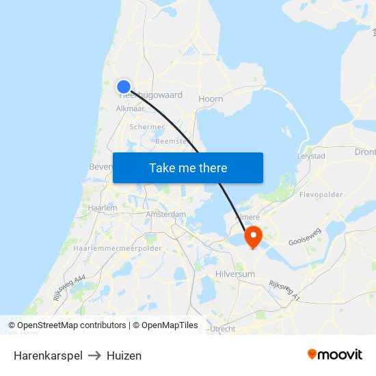 Harenkarspel to Huizen map