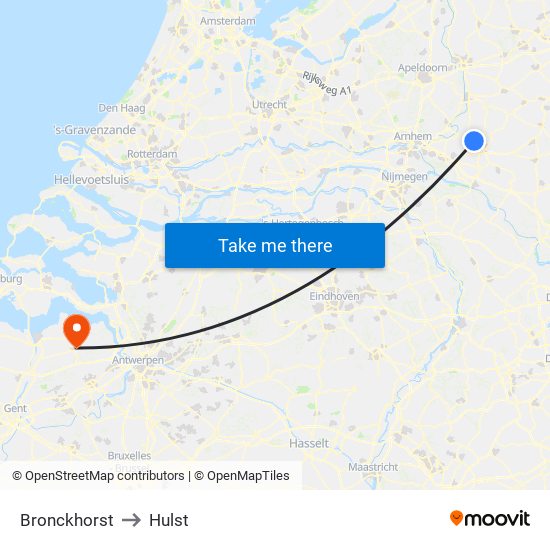 Bronckhorst to Hulst map