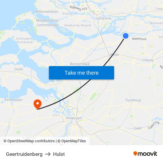 Geertruidenberg to Hulst map