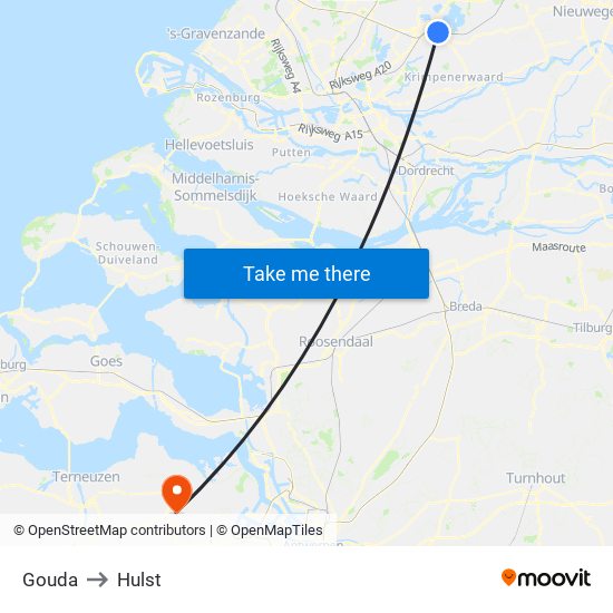 Gouda to Hulst map