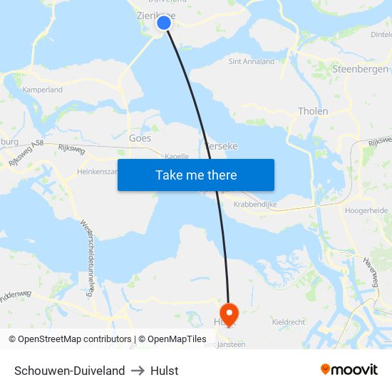 Schouwen-Duiveland to Hulst map