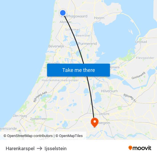 Harenkarspel to Ijsselstein map