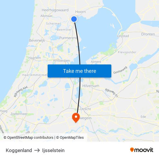 Koggenland to Ijsselstein map