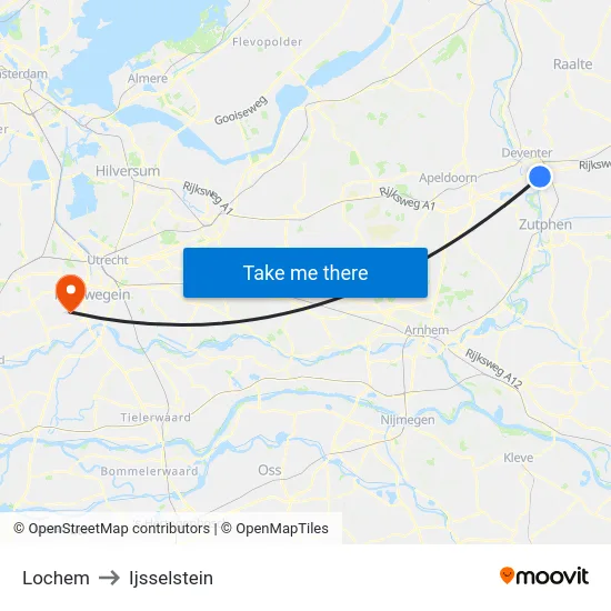 Lochem to Ijsselstein map