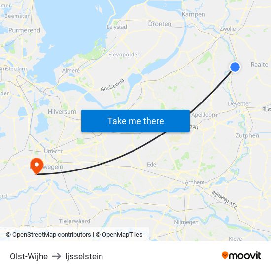 Olst-Wijhe to Ijsselstein map