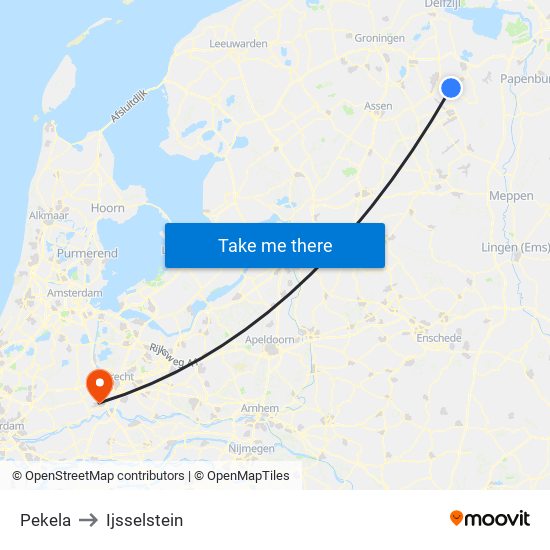 Pekela to Ijsselstein map