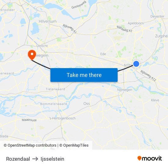 Rozendaal to Ijsselstein map