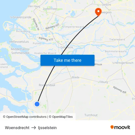 Woensdrecht to Ijsselstein map
