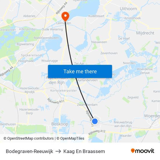 Bodegraven-Reeuwijk to Kaag En Braassem map