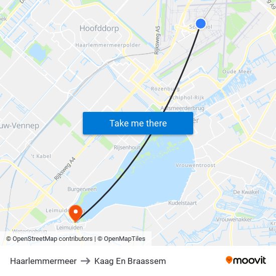 Haarlemmermeer to Kaag En Braassem map