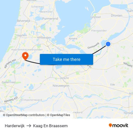 Harderwijk to Kaag En Braassem map