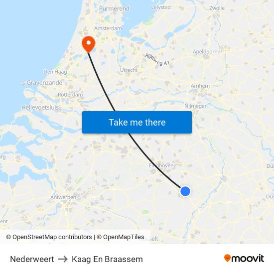 Nederweert to Kaag En Braassem map