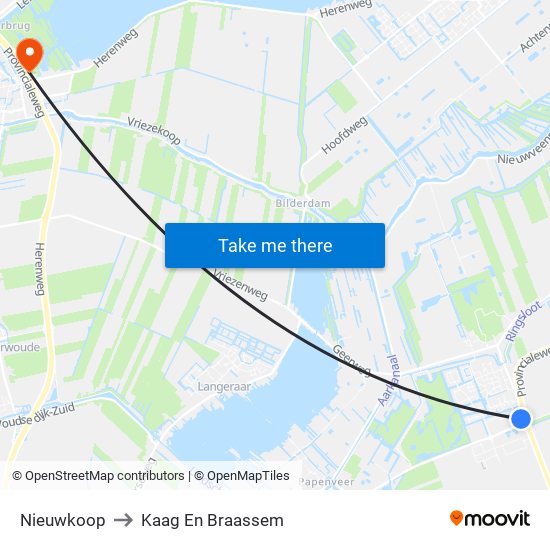 Nieuwkoop to Kaag En Braassem map