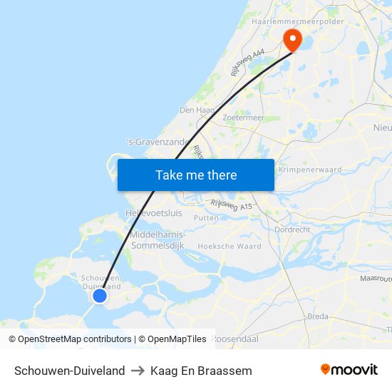 Schouwen-Duiveland to Kaag En Braassem map