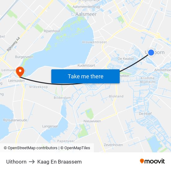 Uithoorn to Kaag En Braassem map