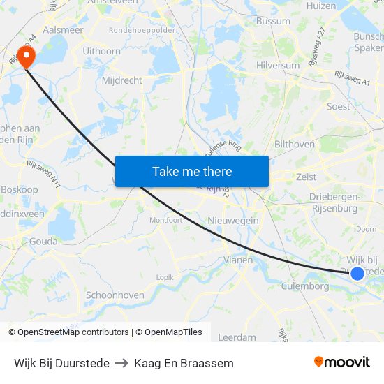 Wijk Bij Duurstede to Kaag En Braassem map