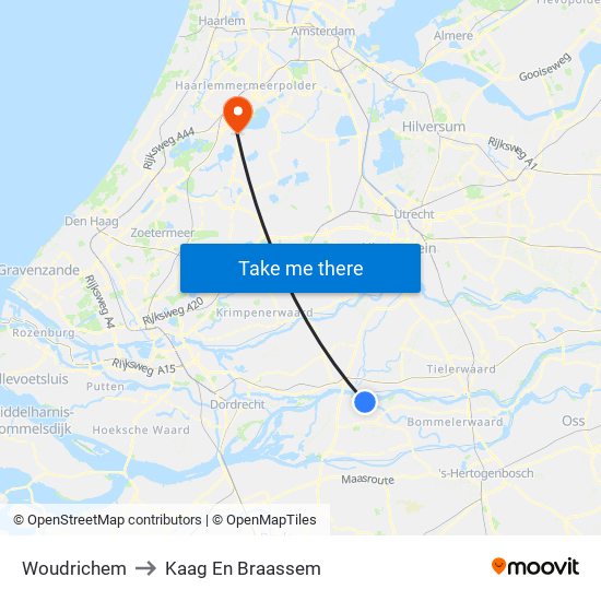 Woudrichem to Kaag En Braassem map