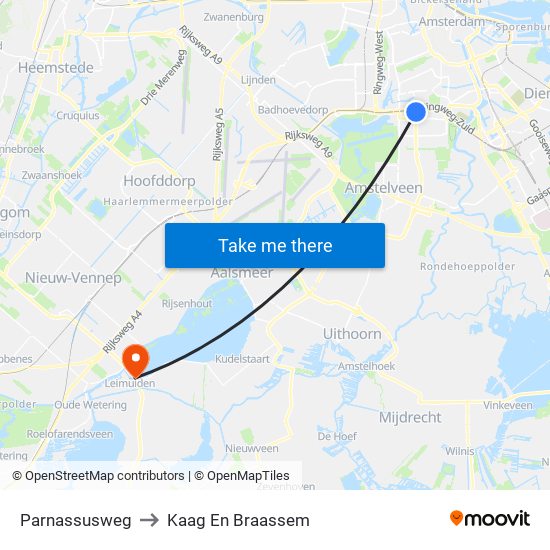 Parnassusweg to Kaag En Braassem map