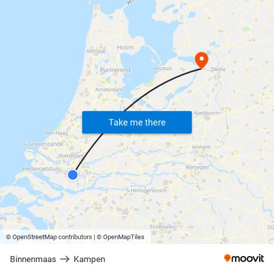 Binnenmaas to Kampen map