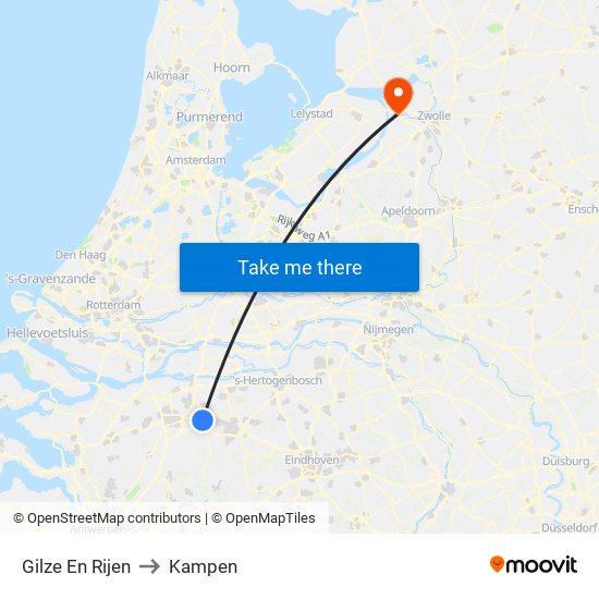 Gilze En Rijen to Kampen map