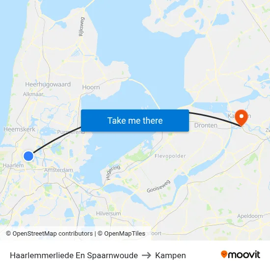 Haarlemmerliede En Spaarnwoude to Kampen map