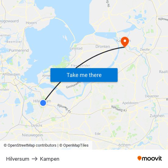 Hilversum to Kampen map