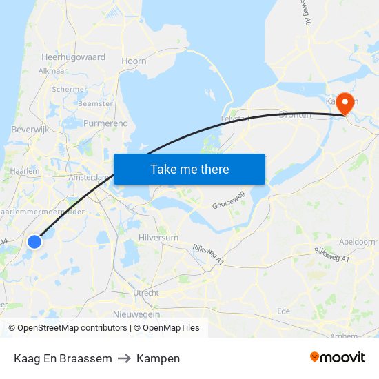 Kaag En Braassem to Kampen map